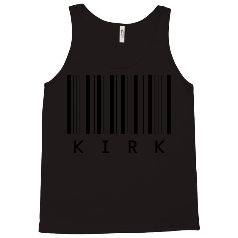 Kirk Barcode Black Text Tank Top | Artistshot