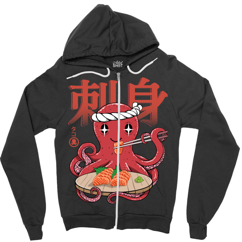 Octopus Sashimi Kawaii Zipper Hoodie | Artistshot