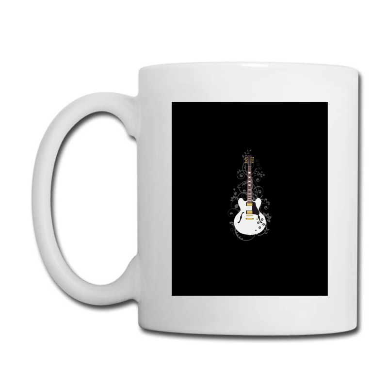 Alpine White Semihollow Electric Guitar Flowering Vines Coffee Mug | Artistshot