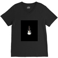 Alpine White Semihollow Electric Guitar Flowering Vines V-neck Tee | Artistshot