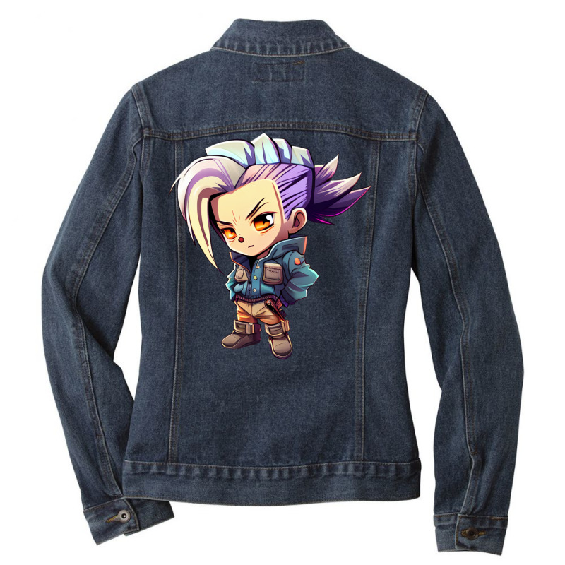 Future Trunks Cute Chibi Ladies Denim Jacket by ladmanpallenb | Artistshot