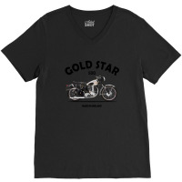 Gold Star Classic Motorcycle V-neck Tee | Artistshot