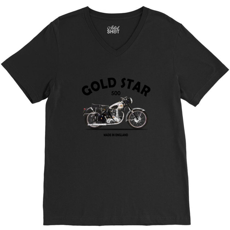 Gold Star Classic Motorcycle V-Neck Tee by LindsayAnnSkog | Artistshot