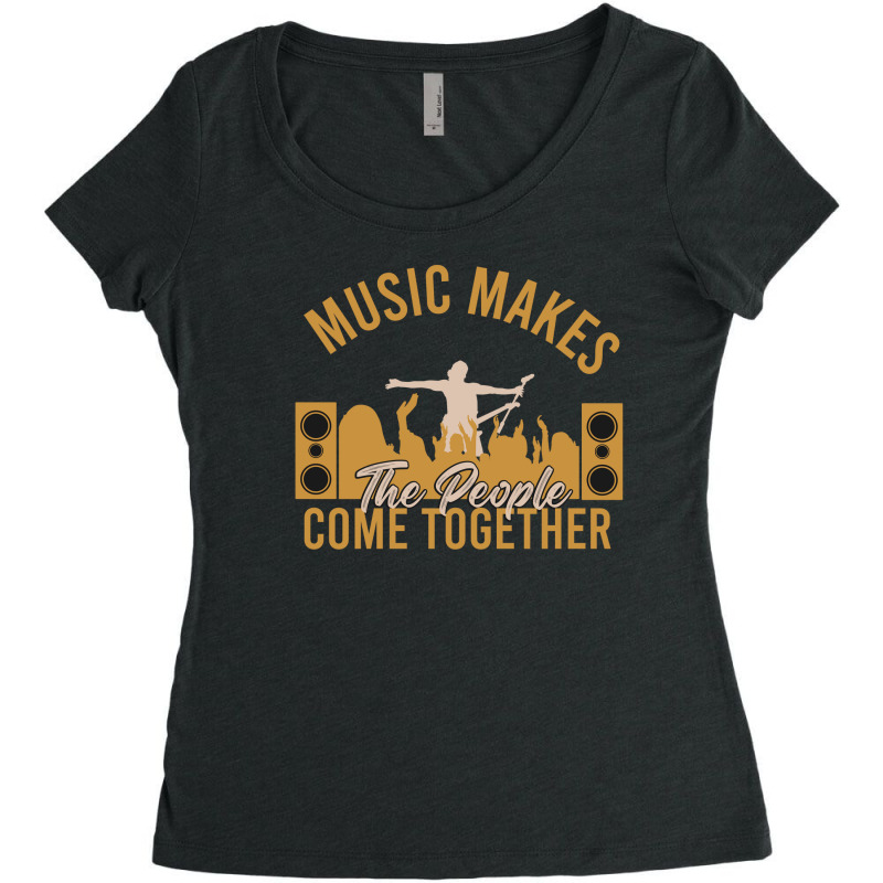 Music Makes People Come Together Vintage Women's Triblend Scoop T-shirt by King.Chloe | Artistshot