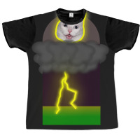 Cat Lightning Memet Graphic T-shirt | Artistshot