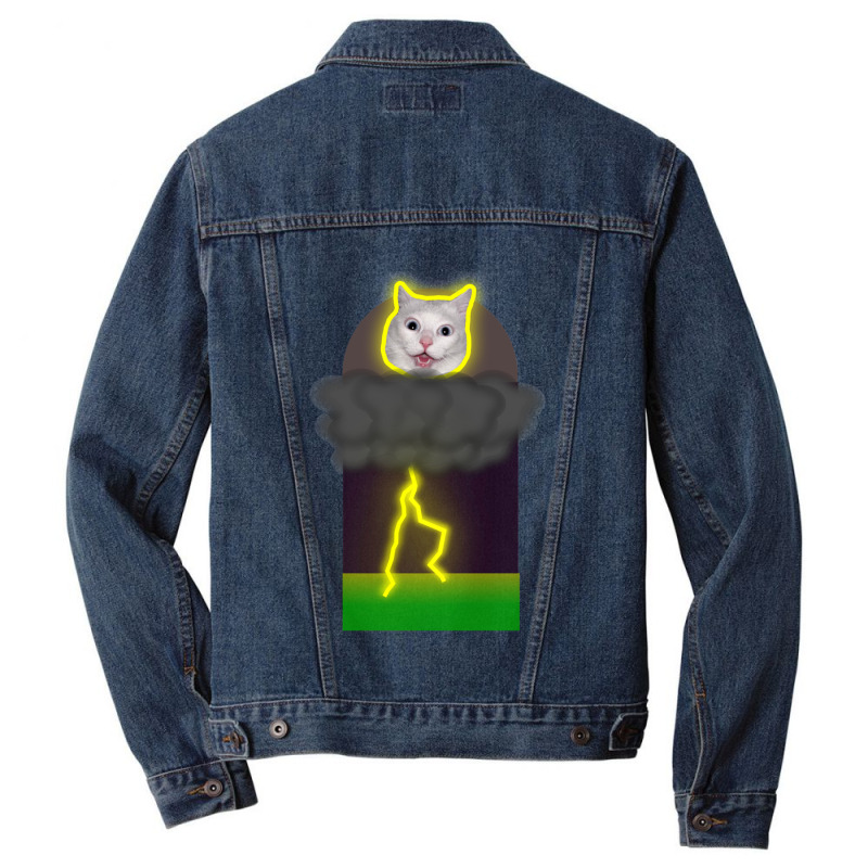 Cat Lightning Memet Men Denim Jacket by CAMMIGRAHAM | Artistshot