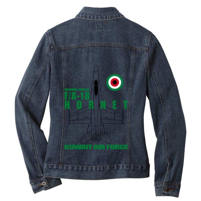 F 18 Hornet Luftwaffe Von Kuwait Ladies Denim Jacket by ALEXICDIAZ | Artistshot