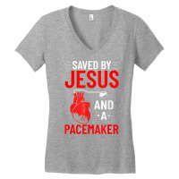 Saved By Jesus And A Pacemaker Heart Disease Awareness Funny T Shirt Women's V-neck T-shirt | Artistshot