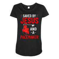 Saved By Jesus And A Pacemaker Heart Disease Awareness Funny T Shirt Maternity Scoop Neck T-shirt | Artistshot