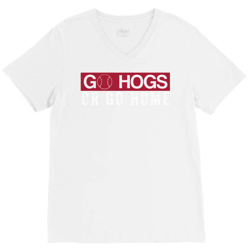 Arkansas Vintage Hogs Baseball Pullover V-neck Tee | Artistshot