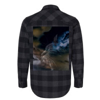 Cat Lightning Of A Cute Tabby Cat Amongst The Dark Clouds And Thunder  Flannel Shirt | Artistshot