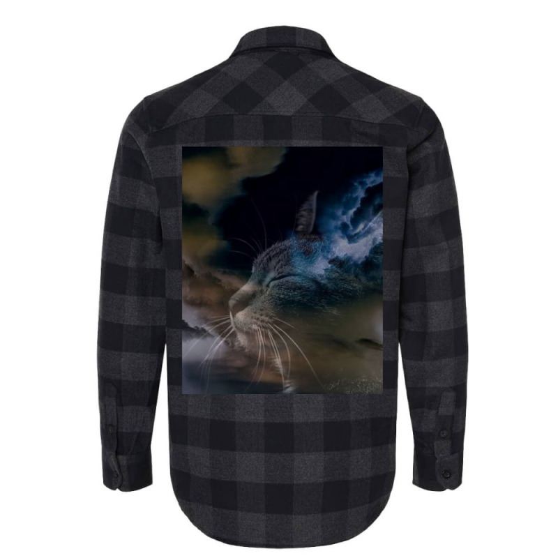 Cat Lightning Of A Cute Tabby Cat Amongst The Dark Clouds And Thunder  Flannel Shirt by CAMMIGRAHAM | Artistshot