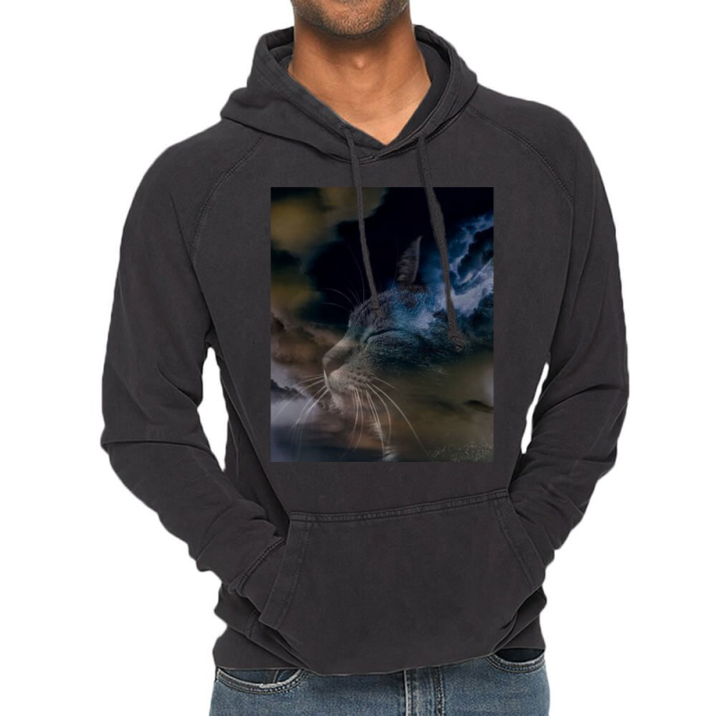 Cat Lightning Of A Cute Tabby Cat Amongst The Dark Clouds And Thunder  Vintage Hoodie by CAMMIGRAHAM | Artistshot