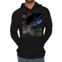 Cat Lightning Of A Cute Tabby Cat Amongst The Dark Clouds And Thunder  Lightweight Hoodie | Artistshot