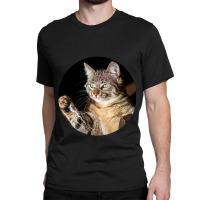 Cat Lightning Of A Cute Tabby Cat With White Lightning  Cat Art Gifts  Classic T-shirt | Artistshot