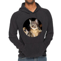 Cat Lightning Of A Cute Tabby Cat With White Lightning  Cat Art Gifts  Vintage Hoodie | Artistshot