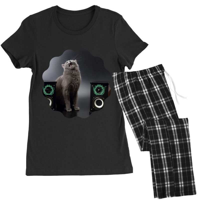 Cat Lightning Of A Super Cute Singing Russian Blue Cat With Lightning  Women's Pajamas Set by CAMMIGRAHAM | Artistshot