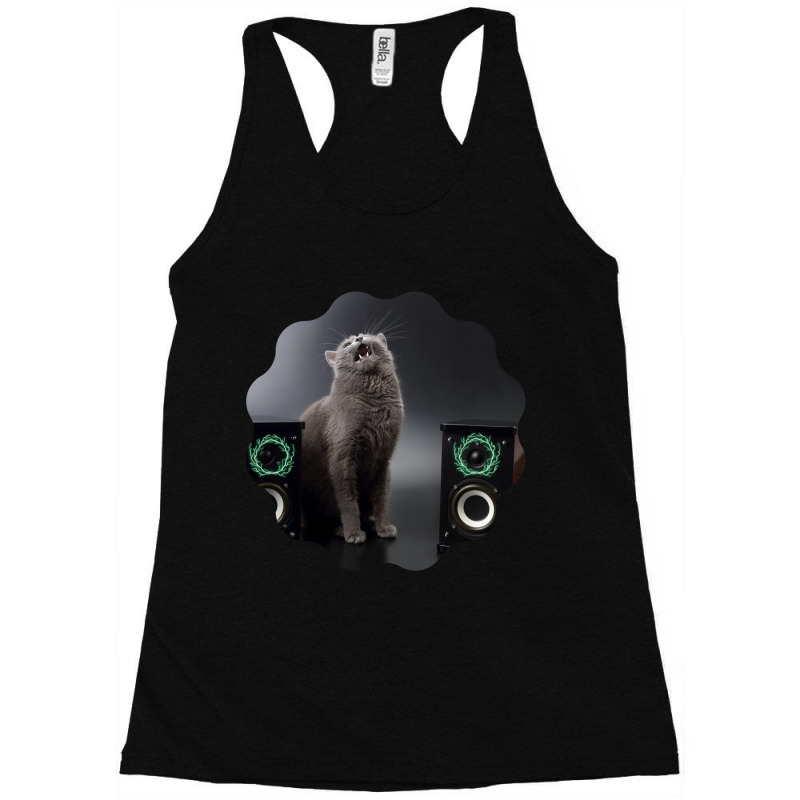 Cat Lightning Of A Super Cute Singing Russian Blue Cat With Lightning  Racerback Tank by CAMMIGRAHAM | Artistshot