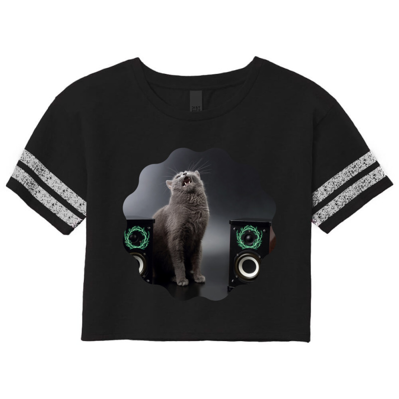 Cat Lightning Of A Super Cute Singing Russian Blue Cat With Lightning  Scorecard Crop Tee by CAMMIGRAHAM | Artistshot