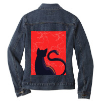 Cat Lightning S Graphic Ladies Denim Jacket | Artistshot