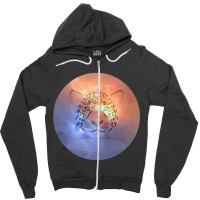 Cat Lightning White Spotted Leopard On A Colorful Lightning Aesthetic  Zipper Hoodie | Artistshot