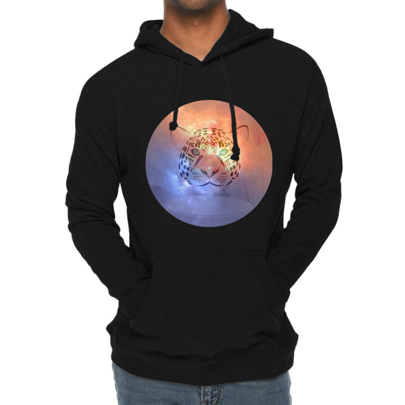 Cat Lightning White Spotted Leopard On A Colorful Lightning Aesthetic  Lightweight Hoodie | Artistshot