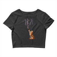 Cat Lightning. Cat Shooting Lightning. Crop Top | Artistshot