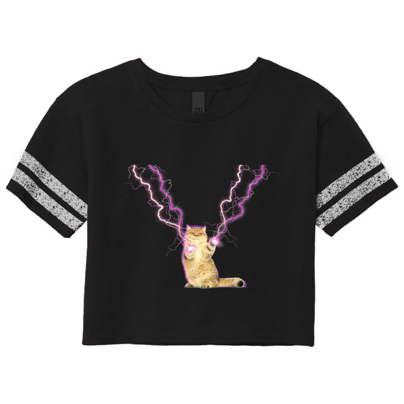 Cat Lightning. Cat With Lightning Hands Scorecard Crop Tee by CAMMIGRAHAM | Artistshot