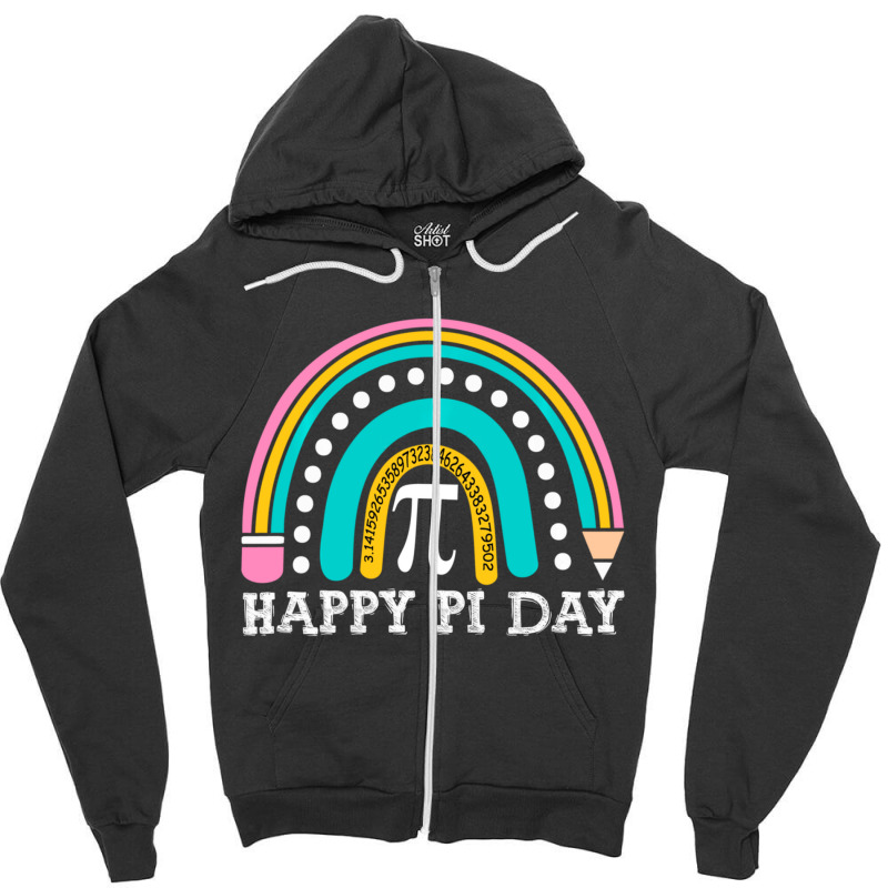 Limited Edition Happy Pi Day Rainbow Math Teacher Boys Girls Pi Day Zipper Hoodie | Artistshot