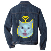 Cat Meme  Free Wifi Men Denim Jacket | Artistshot