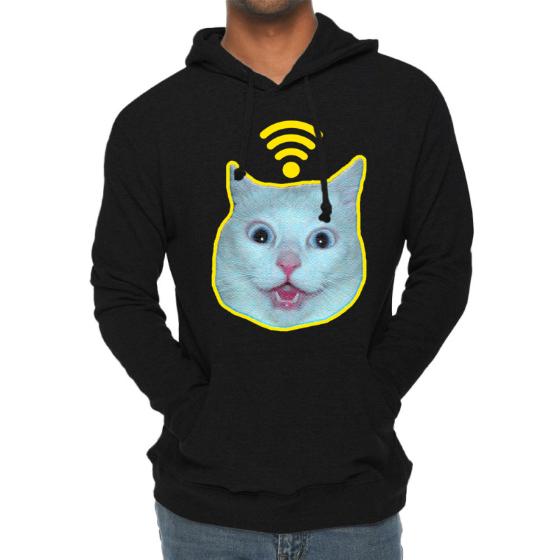 Cat Meme  Free Wifi Lightweight Hoodie by CAMMIGRAHAM | Artistshot