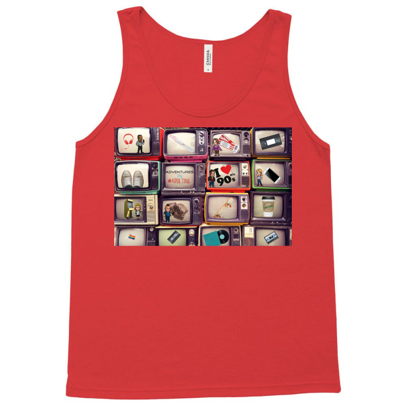 Adventures In Adulting 90x27s Tv Sets Poster Tank Top | Artistshot