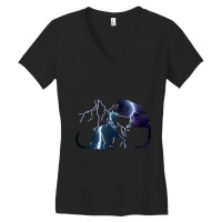 Cool Cat Lightning Thunder Design Gift For Dad And Mom Women's V-neck T-shirt | Artistshot