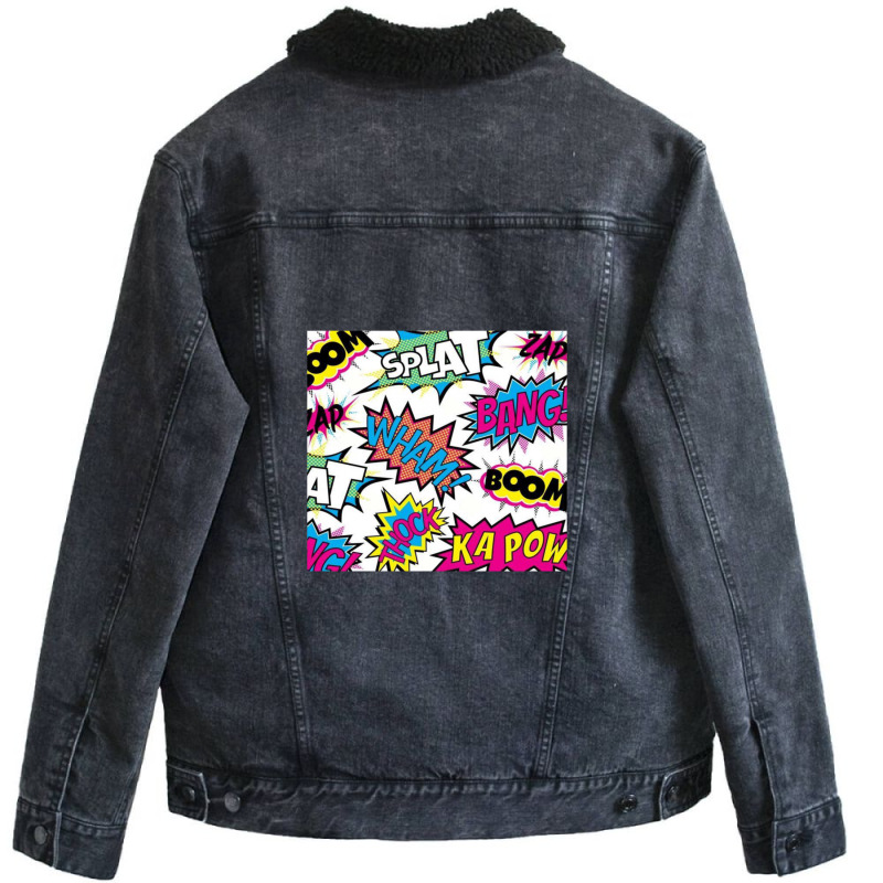 Pow Bang Splat 1 Unisex Sherpa-lined Denim Jacket | Artistshot