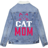 Funny Cat Mom 01 01 Unisex Sherpa-lined Denim Jacket | Artistshot