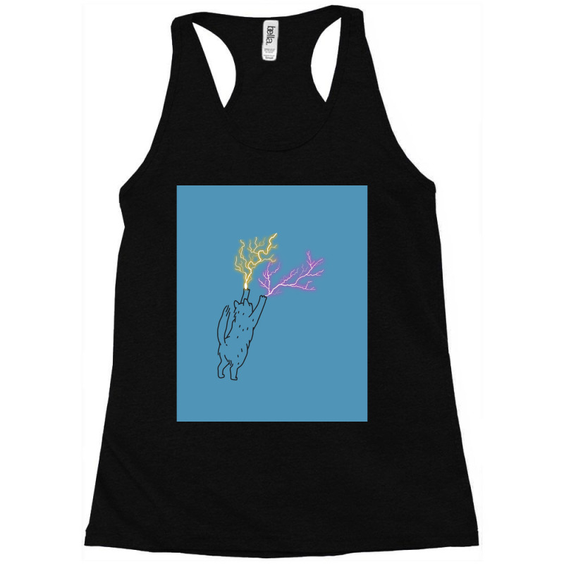 Kitty Cat Lightning Of Cute Black Cat Emitting Lightning Bolts For Cat Racerback Tank by CAMMIGRAHAM | Artistshot