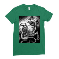 Cthulu Sea Monster Mythological Viking Creature  Hippie Hipster Ladies Fitted T-shirt | Artistshot