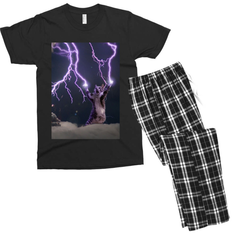 Lightning Cat Men's T-shirt Pajama Set by CAMMIGRAHAM | Artistshot