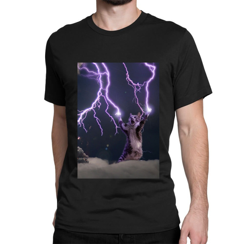 Lightning Cat Classic T-shirt by CAMMIGRAHAM | Artistshot