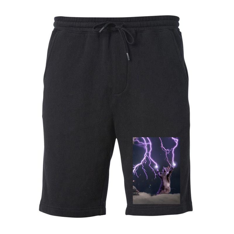 Lightning Cat Fleece Short by CAMMIGRAHAM | Artistshot