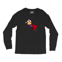 Funny Nurse Superhero With Red Cape Long Sleeve Shirts | Artistshot