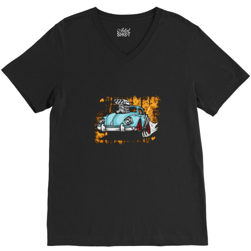 Vw Classic Drag Beetle V-neck Tee | Artistshot