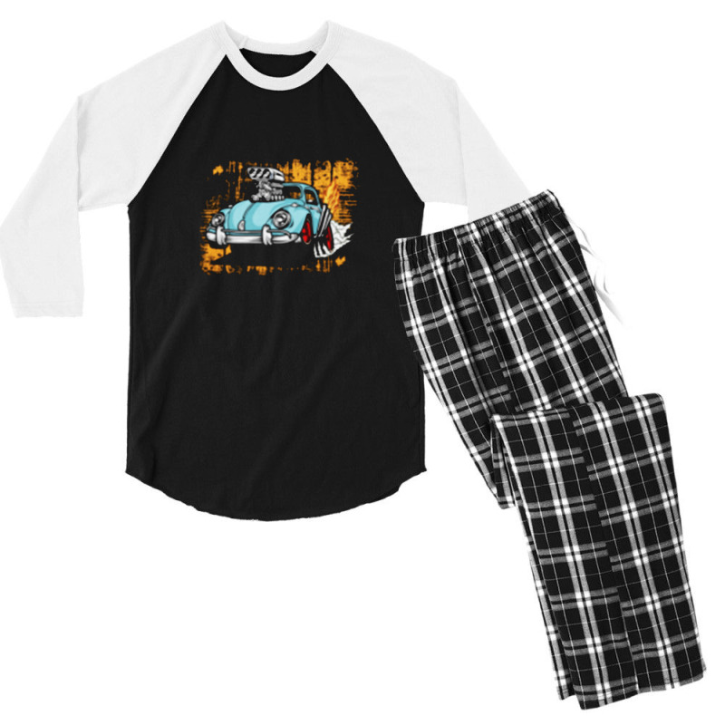 Vw Classic Drag Beetle Men's 3/4 Sleeve Pajama Set | Artistshot