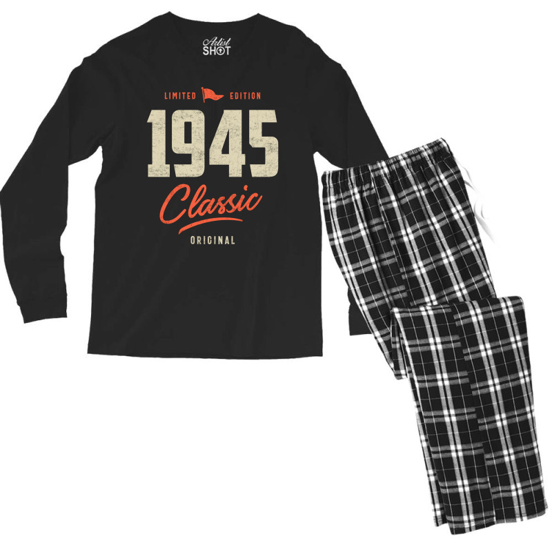 1945 Classic Birthday Gift Men's Long Sleeve Pajama Set | Artistshot