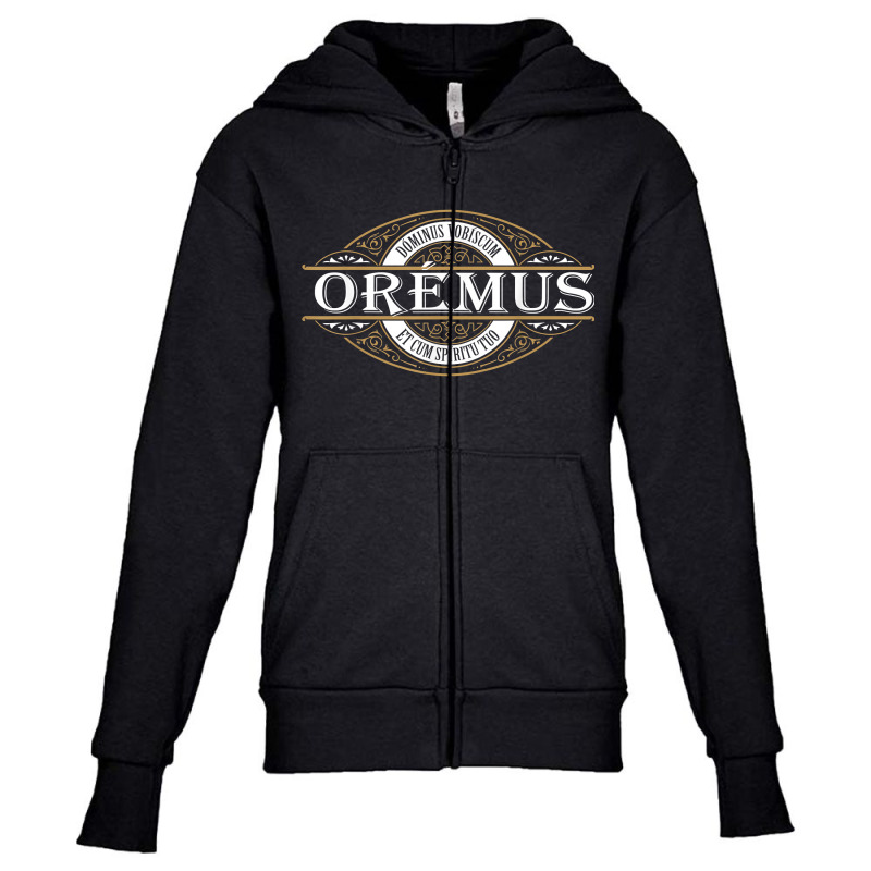 Traditional Latin Mass Oremus Dominus Vobiscum Catholic Youth Zipper Hoodie by SamuelTABraun | Artistshot