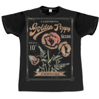 Trendy California Golden Poppy Vintage Stamp Graphic T-shirt | Artistshot