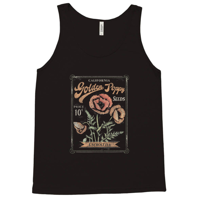 Trendy California Golden Poppy Vintage Stamp Tank Top | Artistshot