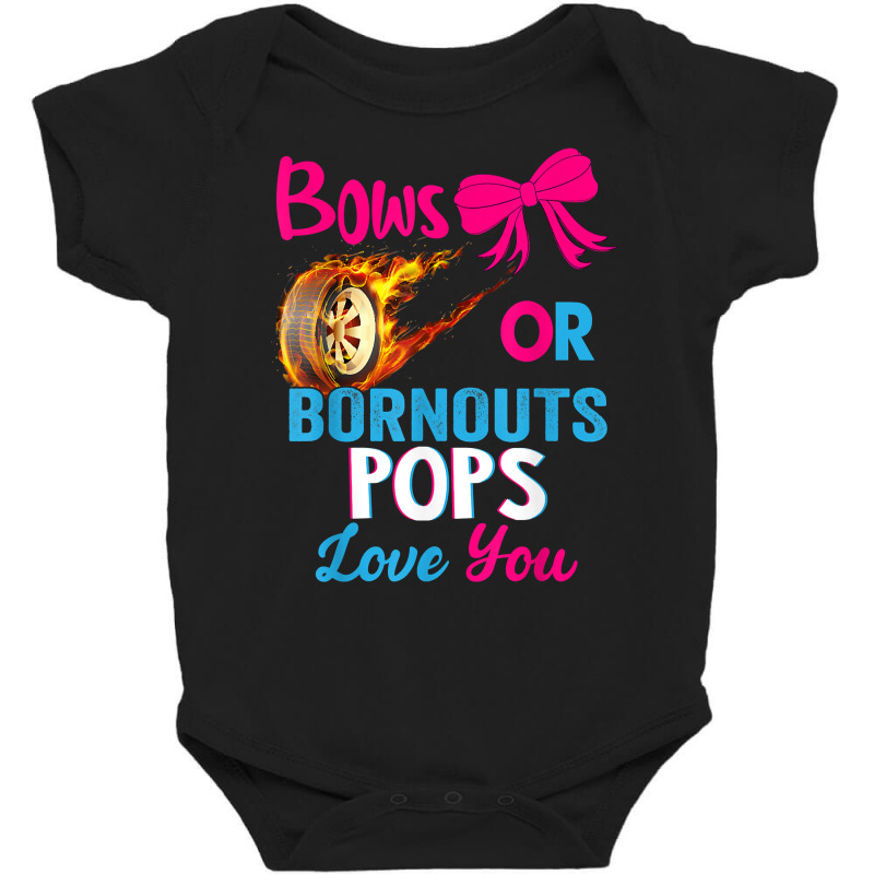 Bows Or Burnouts Pops Loves You Gender Reveal Party Idea T Shirt Baby Bodysuit | Artistshot