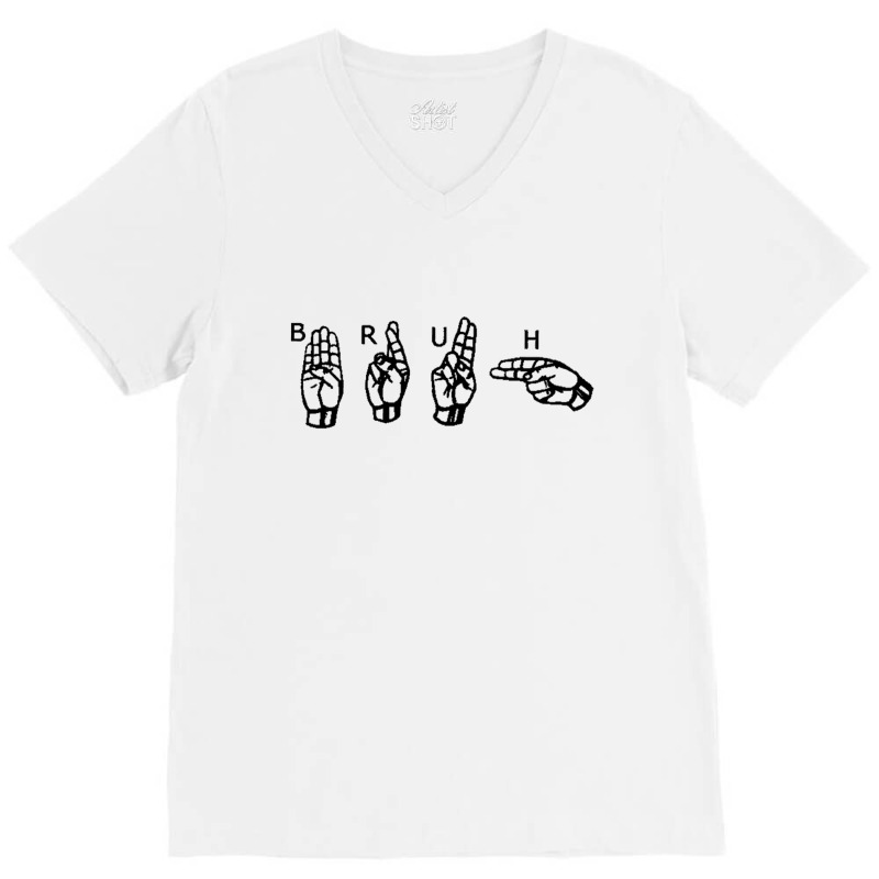 Newbruh Sign Language V-Neck Tee by kendrarikan | Artistshot