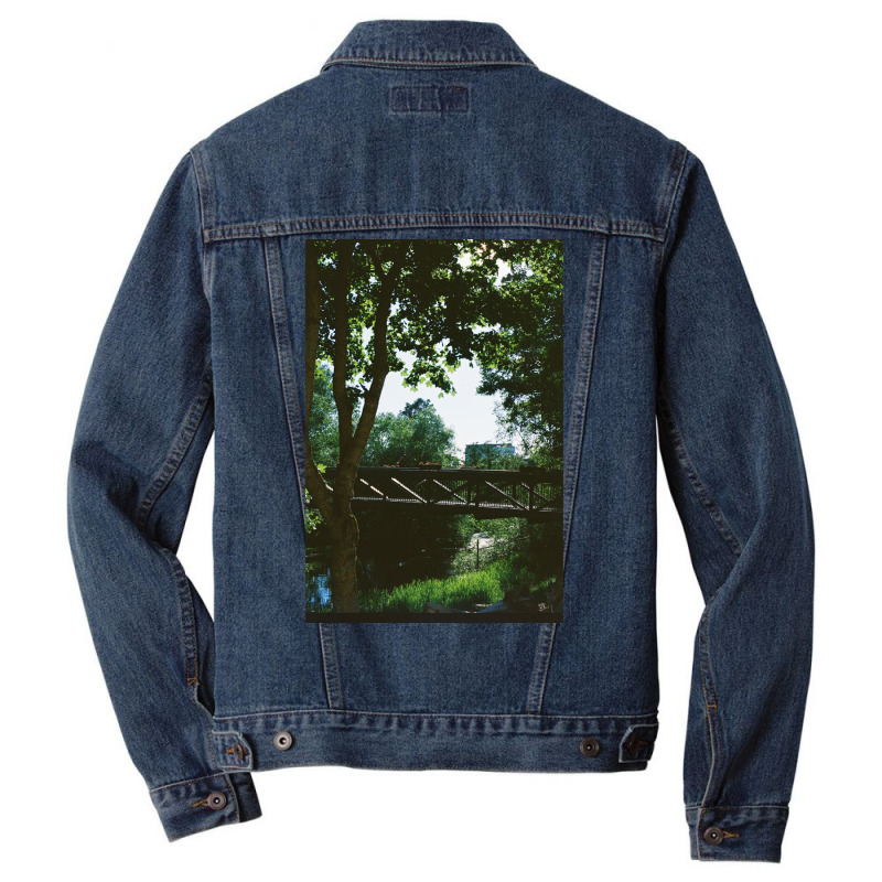 A Bridge In Uppsala, Sweden Premium Stars Men Denim Jacket | Artistshot